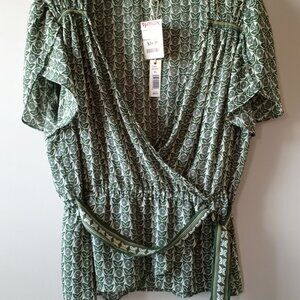 'MAX STUDIO' NWT Abstract Tulip Sleeve Top XL